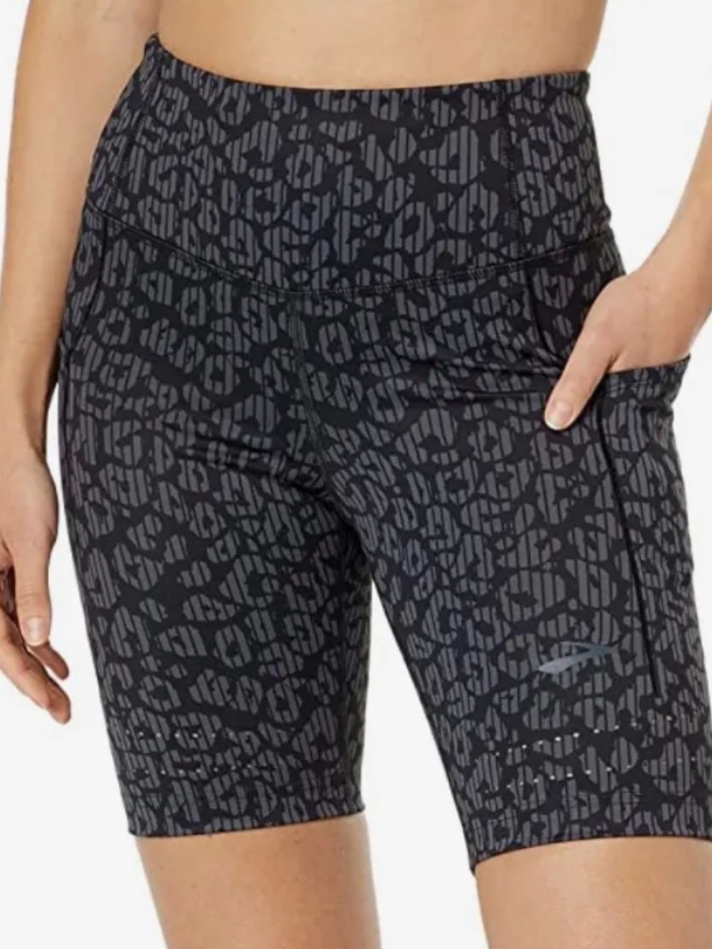Brooks Method 8” Short Tights Black Cosmic Cheetah Running Bike Shorts XXL
